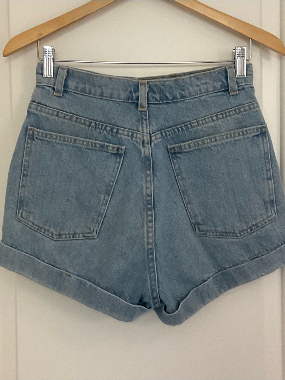American Apparel High Waist Cuff Jean Shorts 28 - Picture 9 of 14
